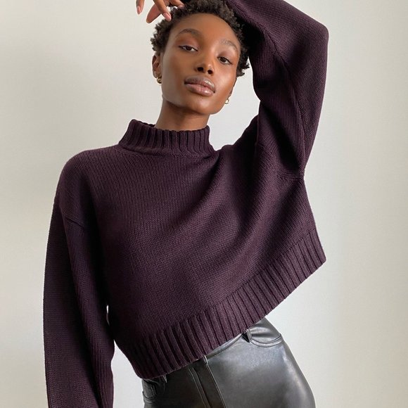 mock neck cropped sweater iuu.org.tr